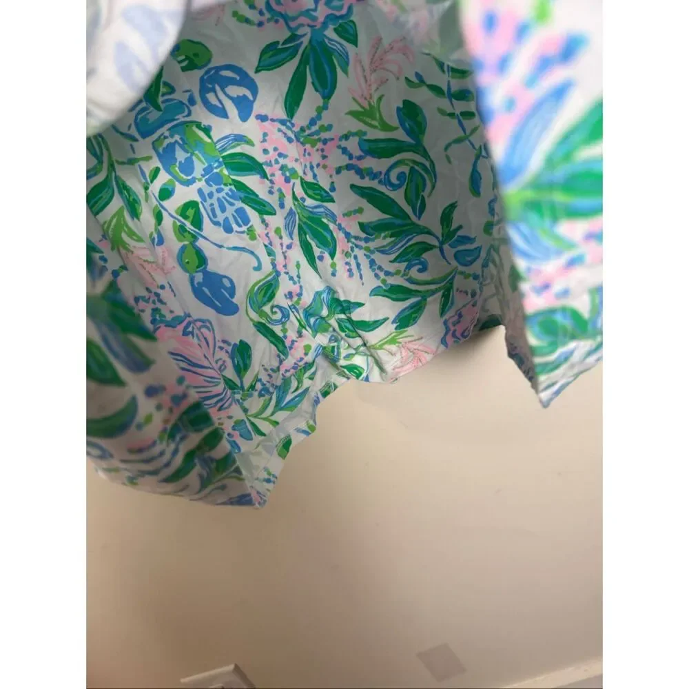 Lilly Pulitzer Parigi Skort Romper Size L Floral Multicolor Pink Blue Green V Ne - Picture 4 of 6